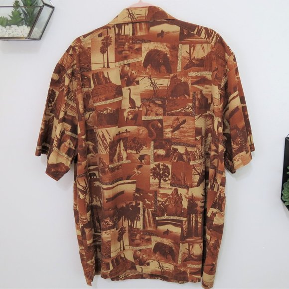 Columbia Brown Outdoor Nature Motif Shirt XL - Picture 3 of 3